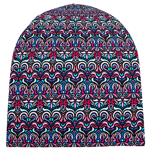 Red - Blue - Turquoise Velvet Hat