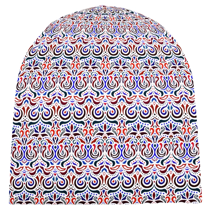 Red - Blue Velvet Hat